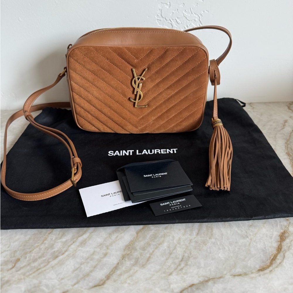 Saint Laurent  Lou camera bag in brown suede